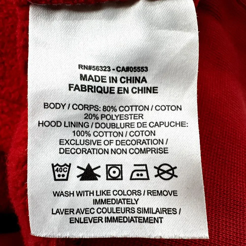 Nike Sportswear Club Fleece Hoodie Drawstring Oversized Logo Pocket Red XL